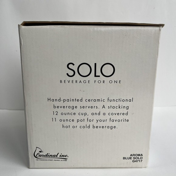 Vintage Cardinal Cobalt Blue Solo Beverage for 1 Handpainted Stack Teapot&Cup - Picture 2 of 11